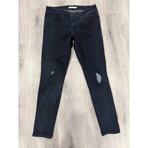 Levis 711 Jeans Womens 28 Skinny Fit Stretch Blue Dark Wash Low Rise Denim